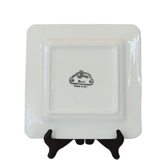 Vintage Brunelli Floral Patterned Square Porcelain Plate 7 1/2" - Picture 3 of 4